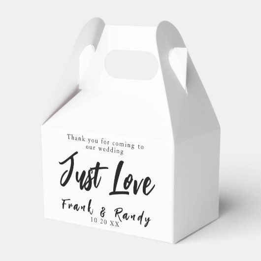 Ballotins Just Love Simple Minimalist Noir sur Mariage blanc (Verso)