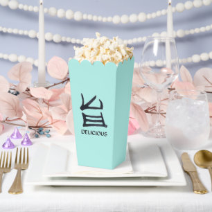 Ballotins Kanji Délicieux noir turquoise popcorn boîtes