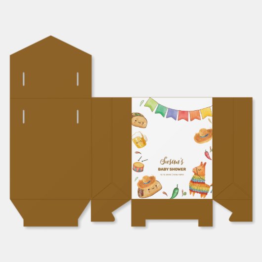 Ballotins Kawaii Rustic Fiesta Taco Bout Un Baby shower (Déplié)