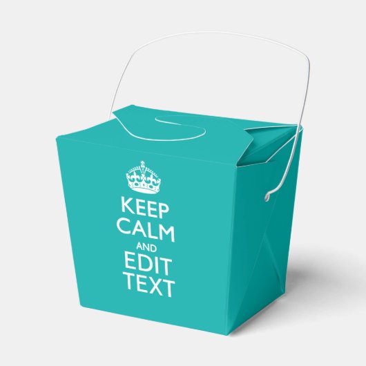 Ballotins Keep Calm and Your Text on Peacock Turquoise (Verso)