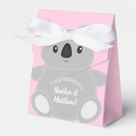 Ballotins Koala Baby shower fille (Verso)