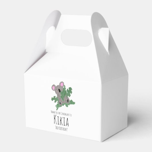 Ballotins Koala Main dessinée animal vert fête d'anniversair (Verso)