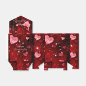 Ballotins La Saint-Valentin, Satin Rouge, Cœurs et Étincelle (Déplié)