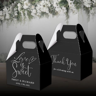 Ballotins L'Amour Est Doux Élégant Noir Et Blanc Mariage