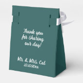 Ballotins L'amour est doux en sarcelle foncée et blanc Maria (Arrière)