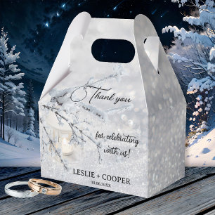 Ballotins Lanterne de neige mousseuse Merci de mariage d'hiv