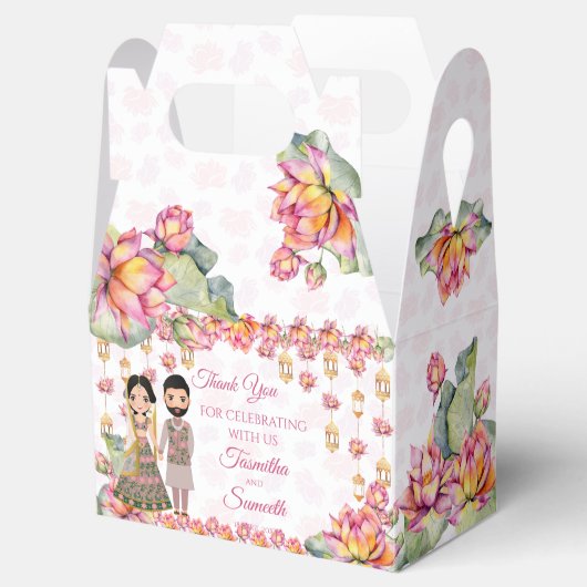 Ballotins lanternes Lotus Mohndi indienne personnalisée (Ouvert)