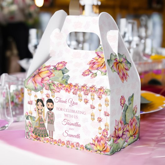 Ballotins lanternes Lotus Mohndi indienne personnalisée