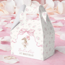 Lapin à nœud papillon floral rose pour 1er anniver