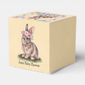 Ballotins Lapin Aquarelle Avec Baby shower Fleur Couronne (Arrière)