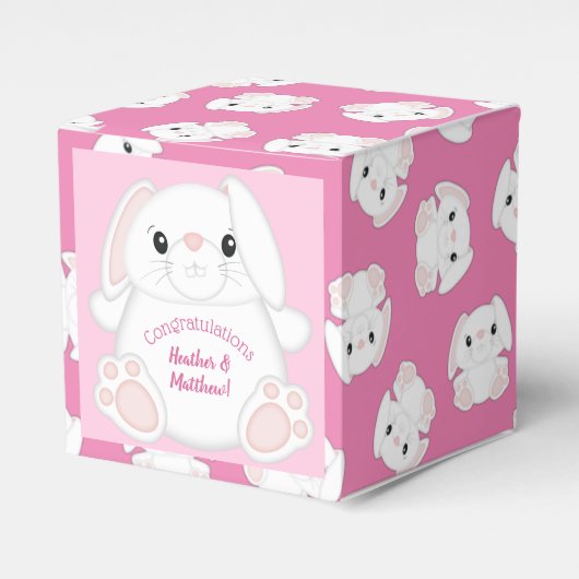 Ballotins Lapin Baby shower rose (Verso)