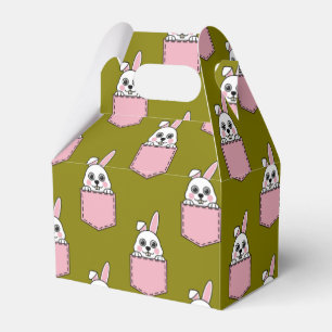 Ballotins Lapin blanc à motif de poche rose