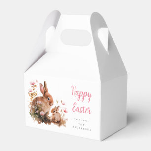 Ballotins Lapin de Pâques à l'aquarelle florale