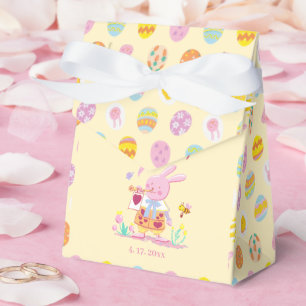 Ballotins Lapin rose et motif d'oeuf Jaune Anniversaire Enfa