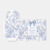 Ballotins Lavage Bleu Ruban Floral Mariage (Déplié)