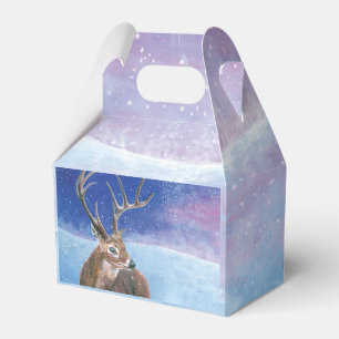 Ballotins Le Cerf rouge Cervus elaphus et paysage hivernal