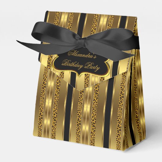 Ballotins Leopard Black Gold Anniversaire Fête Favoriser boî (Verso)