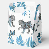 Ballotins Leopards bleus et papillon aux feuilles de palme (Ouvert)