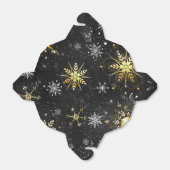 Ballotins Les flocons dorés de Noël sur l'Arrière - plan noi (Déplié)