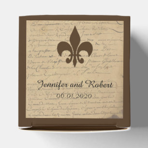 Ballotins Lettre d'amour vintage Fleur de Lis Boîte de maria