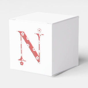 Ballotins LETTRE Motif Fleur N(rouge)