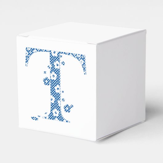 Ballotins LETTRE Motif Fleur T(bleu) (Verso)