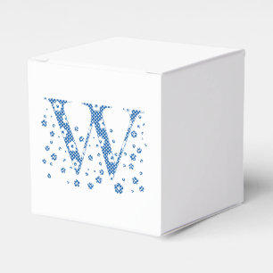 Ballotins LETTRE Motif Fleur W(bleu)