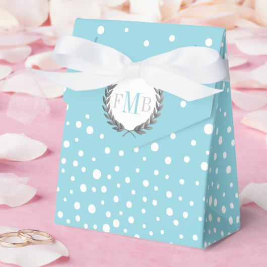 Ballotins Light blue and white polka dot pattern wedding fav (Mariage)