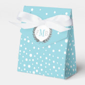 Ballotins Light blue and white polka dot pattern wedding fav (Verso)