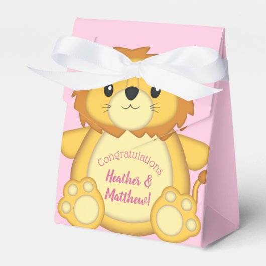 Ballotins Lion Baby shower rose (Verso)