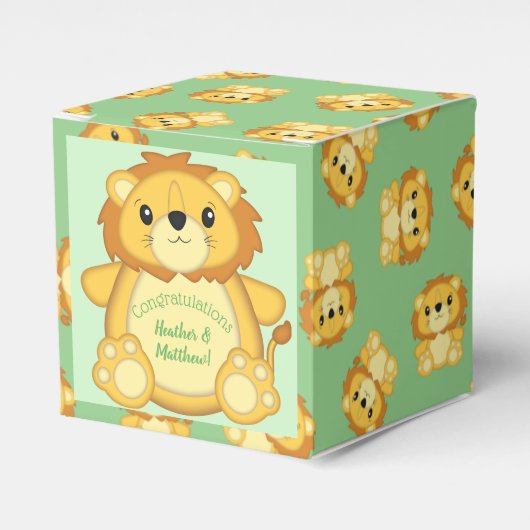 Ballotins Lion Baby shower vert (Verso)