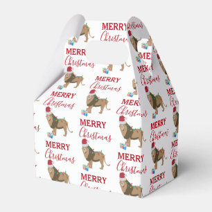 Ballotins Lion de Noël Drôle d'animal avec chapeau de Père N