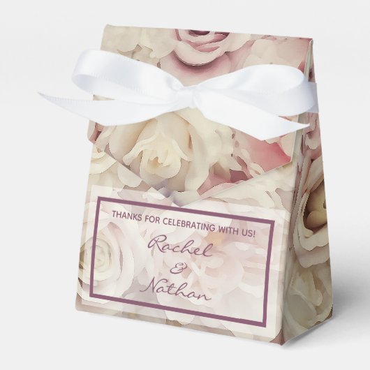 Ballotins Lit de mariage Rose Favor Tente Style Boxes (Verso)