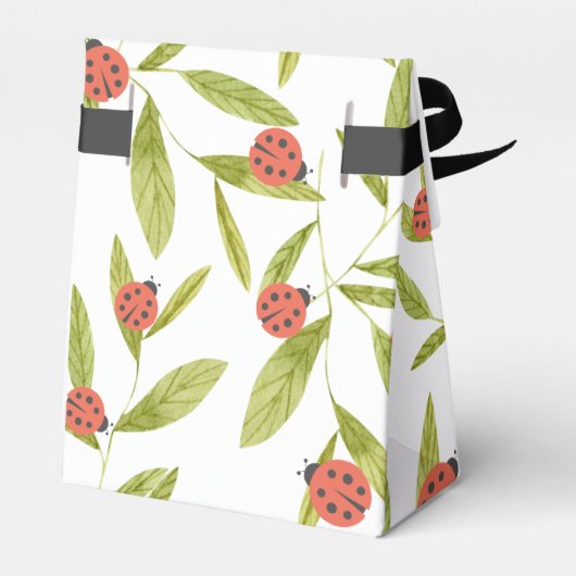 Ballotins Little Log Ladybug Baby shower feuille (Arrière)