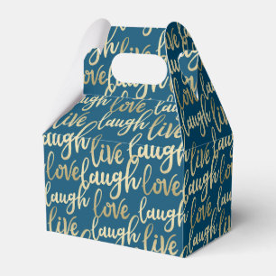 Ballotins Live Laugh Love Faux Gold Letting Ocean Blue