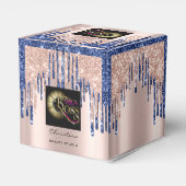 Ballotins Logo de conditionnement Rose Drip Blue Navy Beauté (Arrière)