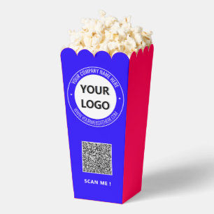 Ballotins Logo de l'entreprise Texte et code QR Popcorn Box 