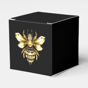 Ballotins Logo Faux Gold Foil Bee Polygonal sur Noir