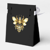 Ballotins Logo Faux Gold Foil Bee Polygonal sur Noir (Arrière)