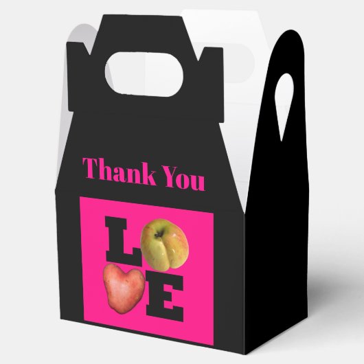 Ballotins LOVE Apple Heart Potato Merci Ballotin (Ouvert)