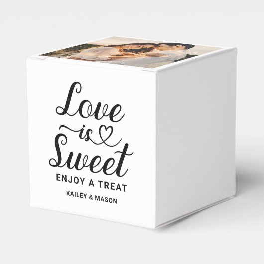 Ballotins Love is Sweet Modern Heart Script Mariage Photo (Verso)