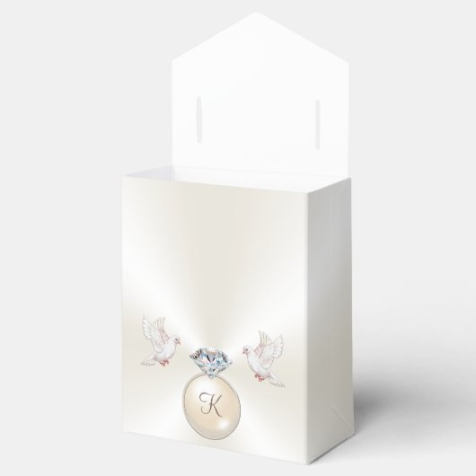 Ballotins Lovebirds Diamond Personnalisé Mariage Favor Boxes (Ouvert)