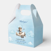 Ballotins Lovely Blue Brown Teddy Bear Pilot Baby Shower   (Verso)