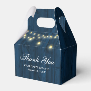 Ballotins Lumières à cordes en bois de grange bleu marine Ma