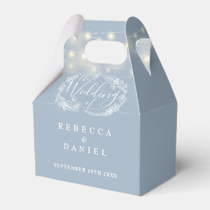 Ballotins Lumières de Chaîne Bleu Poussiéreux Fleurs Mariage