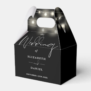 Ballotins Lumières de Chaîne Élégantes Mariage Noir et Blanc