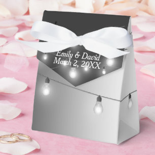 Ballotins Lumières de mariage dégradé noir et blanc