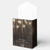 Ballotins Lumières en bois rustique Monogramme Merci Mariage (Ouvert)