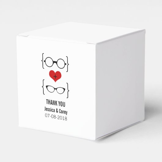 Ballotins Lunettes rouges Geeky Mariage Favor Boxes (Verso)