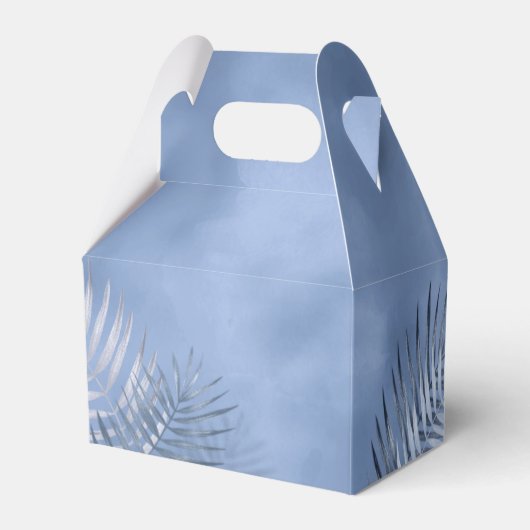 Ballotins Lush Palm Leaf Mariage Merci Windsor Blue ID956 (Arrière)